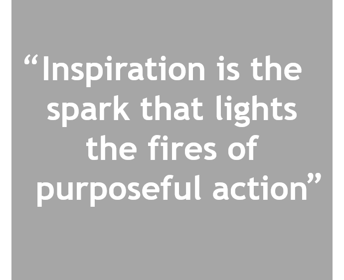 Inspiration is the spark that lights the fires of purposeful action - Paul Burden MSc PerformWell
